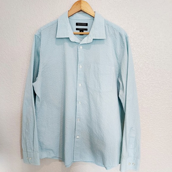 Banana Republic Other - Banana Republic Mint Green Plaid Long Sleeve Button Up Size XL
